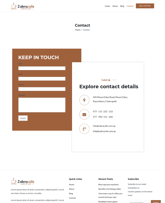 Contact – Zakra Cafe