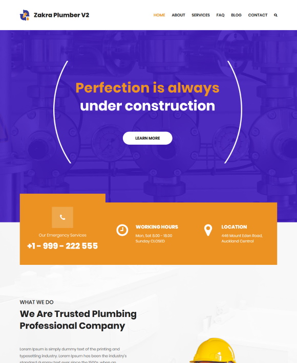 Plumbing Services - One of the Best Elementor Templates