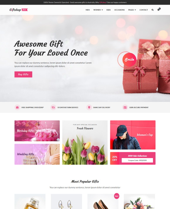 Zakra Gift Shop - One of the Best Elementor templates