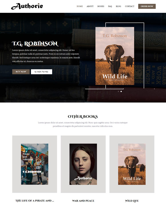 Book Author - Zakra Free Elementor Templates