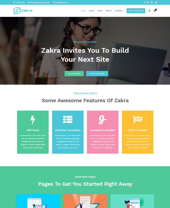 Business Firm - One of the Best Free Elementor Templates
