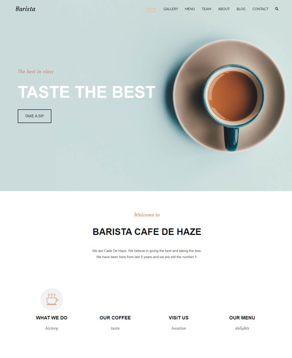 Cafe - Zakra Free Elementor Templates