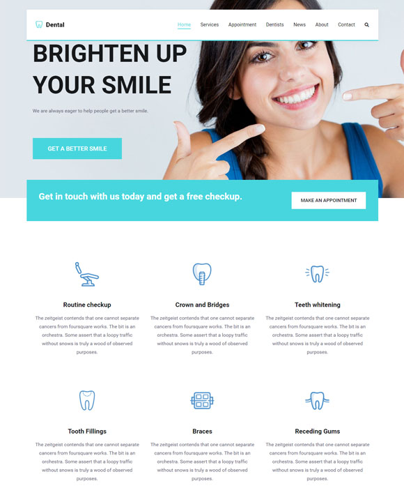 Dentist - Zakra Free Elementor Templates