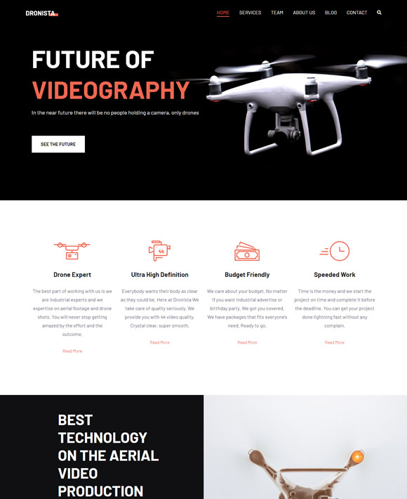 Drone - Zakra Free Elementor Templates