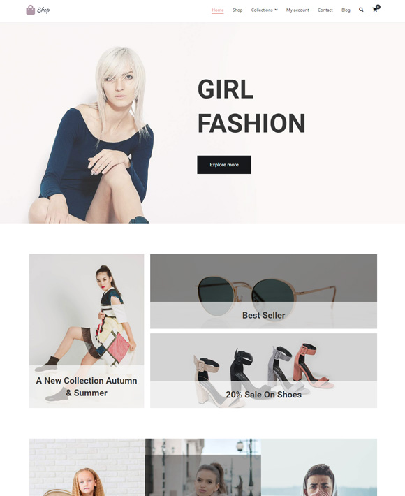 Girl Fashion - Zakra Free Elementor Templates