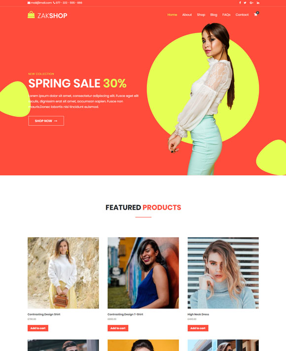 Ladies Shop - Zakra Free Elementor Templates
