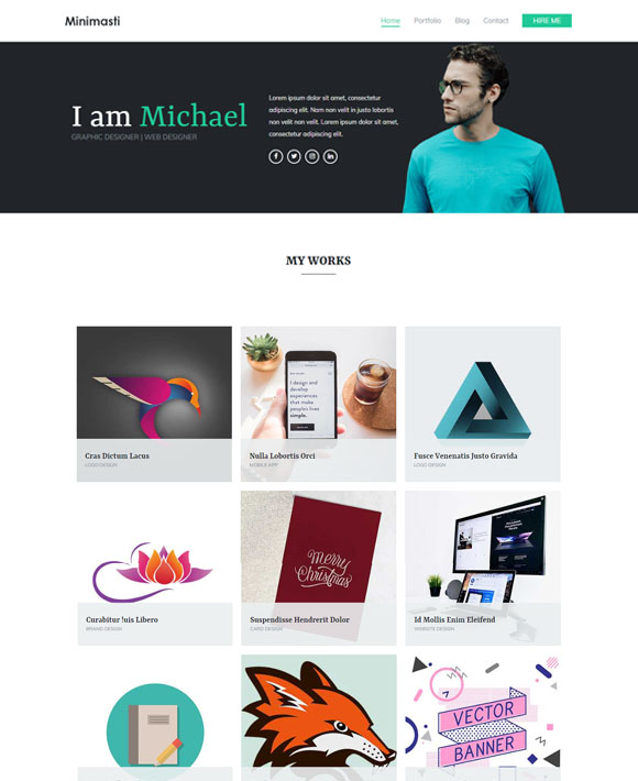 Minimal Portfolio - Free Elementor Templates