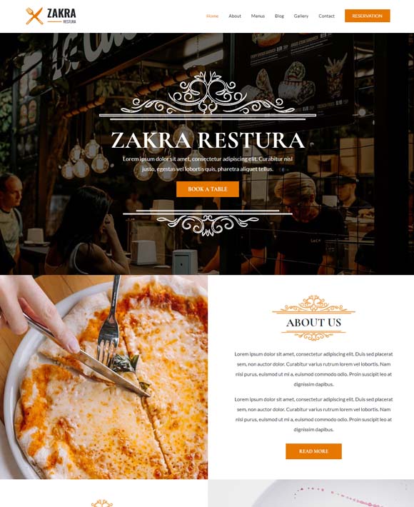 Restaurant - Free Elementor Templates Zakra