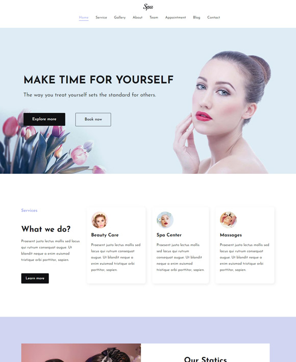 Spa - Zakra Free Elementor Templates