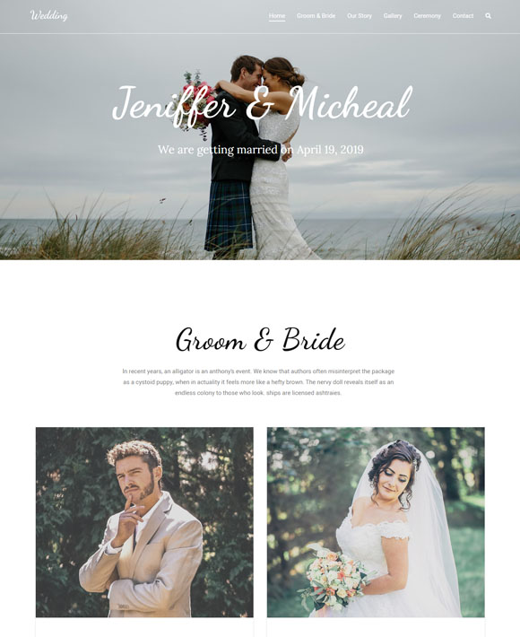 Wedding - Zakra Free Elementor Templates