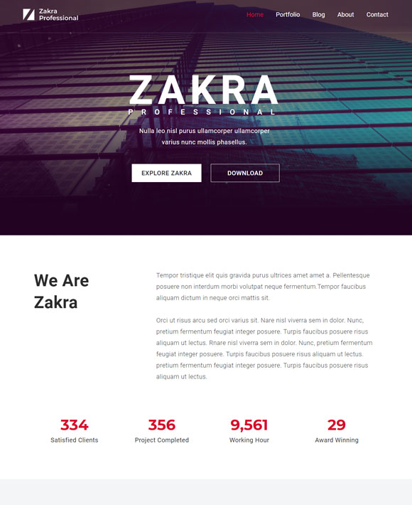Zakra Professional Free Elementor Templates