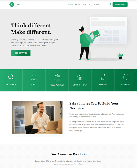 Zakra Agency - Free Elementor Template